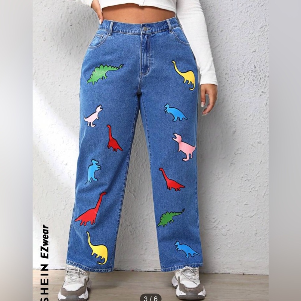 SHEIN Dinosaur Jeans